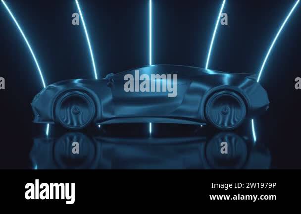 Seamless looping motion graphics. Imaginary sports car, modeled and ...