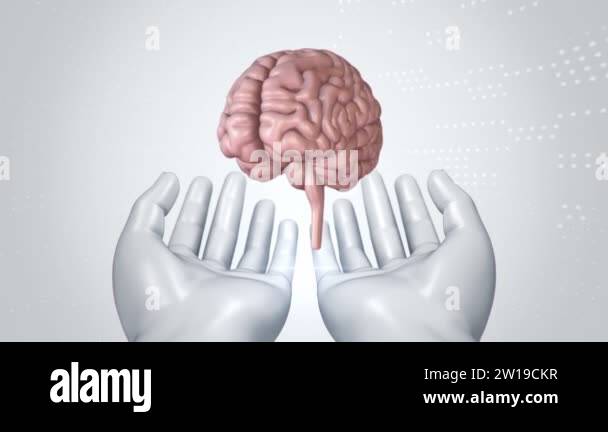 Background with animation of abstract interface. Human body, head ...