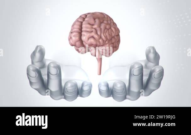 Background with animation of abstract interface. Human body, head ...