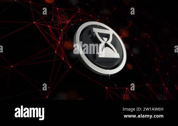3d animation footage of hourglass icon with rotating circle on ...