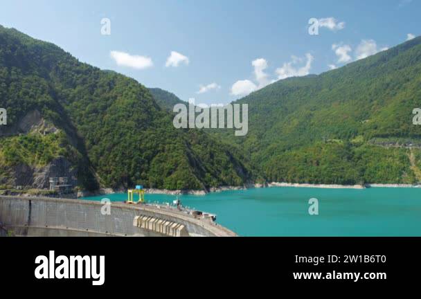 Dam of the Enguri Hydroelectric Power Plant. Samegrelo-Upper Svaneti ...