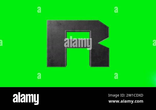 Green screen metallic alphabet letter R laser animation Stock Video ...