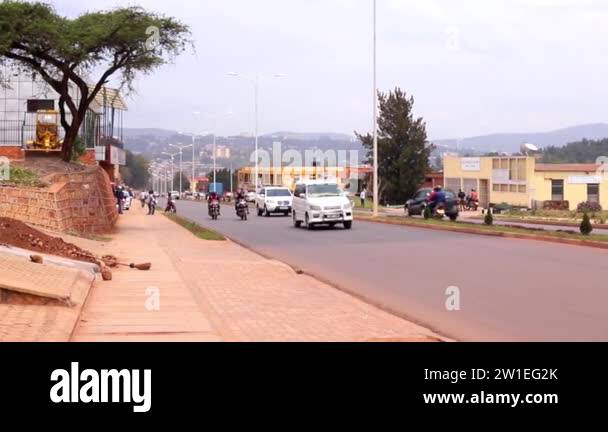 Road traffic on Sonatube Road in Kigali, Rwanda, in March 2019 Stock ...
