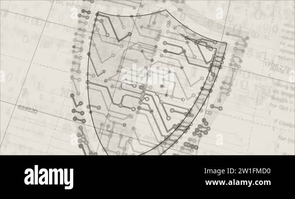 Cyber security shield icon project creating. Abstract concept of ...
