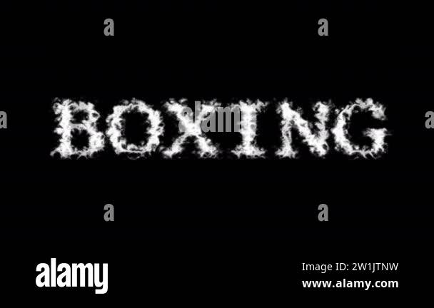 Boxing cloud text effect black isolated background. animated text ...
