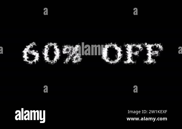 60% Off cloud text effect black isolated background. animated text ...