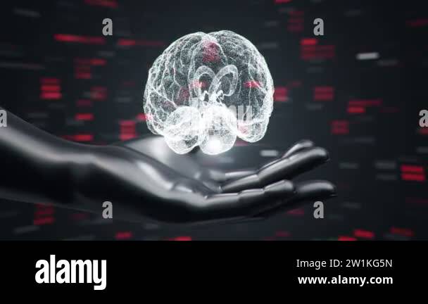 Background with animation of abstract interface. Human body, head ...