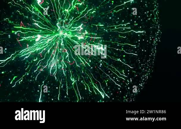 Abstract animation of electrostatic plasma sphere and beautiful zippers ...