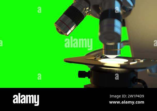 4K medical clip art - modern electronic microscope isolated on green ...