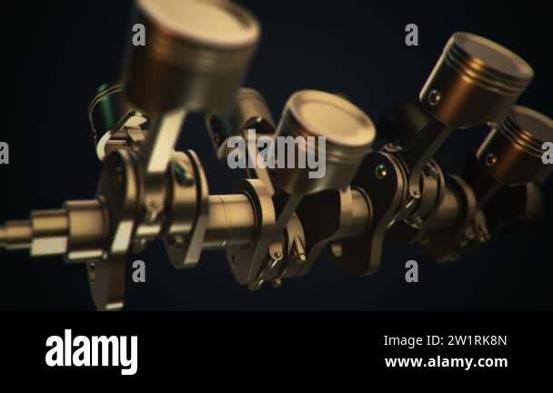 Engine Cylinders Animation 3d animation footage of four cylinders engine. Animation of seamless ...