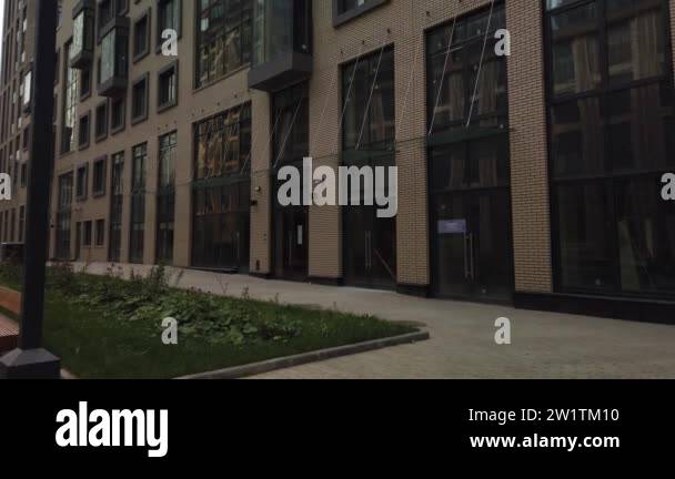 View of Exterior of a high-rise apartment building - facade, windows and ...