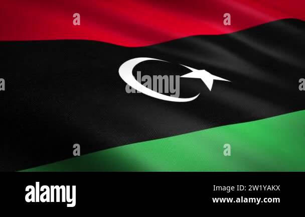 Flag of Libya. Waving flag with highly detailed fabric texture seamless ...