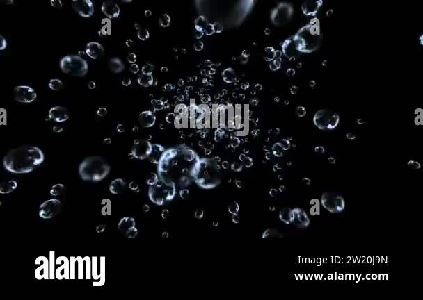 3d render underwater bubbles cloud 4K 3D Green Screen loop Animation ...
