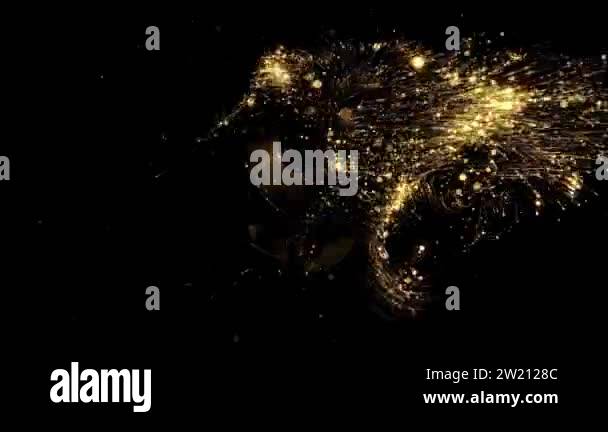 Golden numbers counting down in black background - graphics Stock Video ...