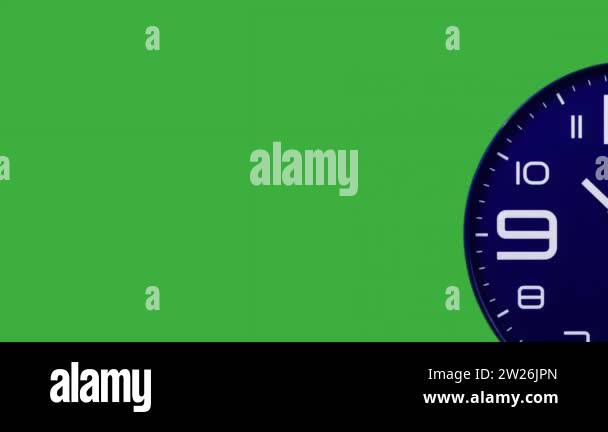 Modern black clock face moving fast forward transition.Clock ticking ...