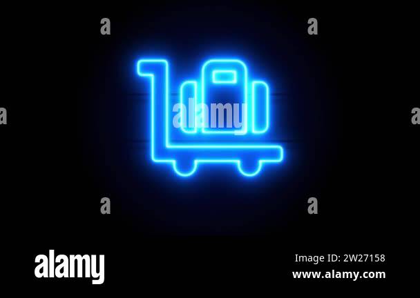 neon sign appear in center and disappear after some time. Looped ...