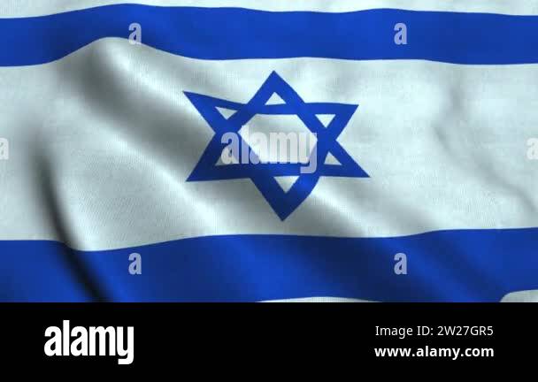 Israel flag waving in the wind. National flag State of Israel Stock ...