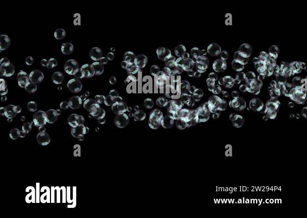 Abstract Water air Bubbles moving and floating 4K 3D Green Screen loop ...
