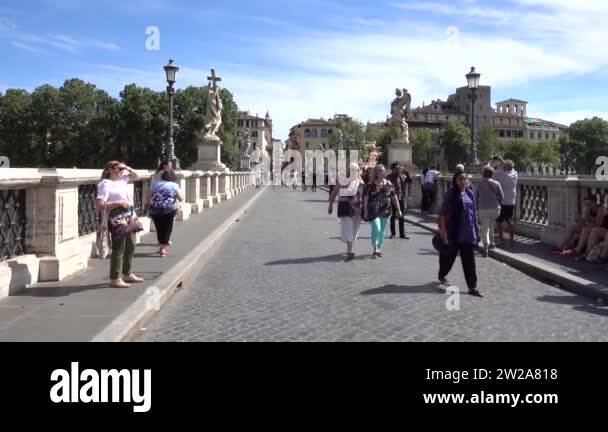 Someone Walking Rome Ponte santangelo bridge rome italy Stock Videos & Footage - HD and 4K ...