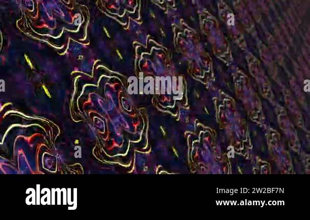 4K 3D Perspective fractal forms morph and oscillate tile pattern screen ...