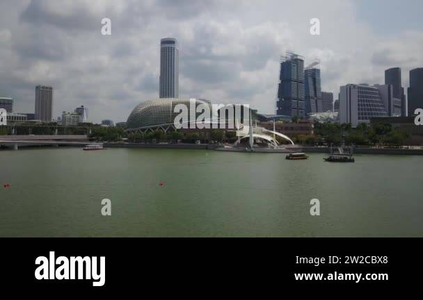 Singapore Aerial Downtown Architecture Marina Bay Sands Goverment 