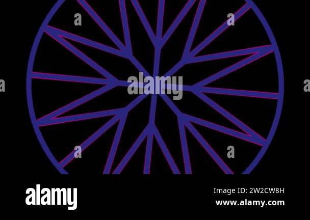 Colored graphic object on a minimal black background, which rotates ...