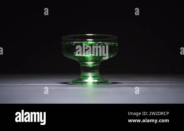 Chemical reaction of water to the addition of dry ice, top view Stock ...