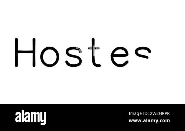 Hostess Handwritten Text Animation in Various Sans-Serif Fonts and ...