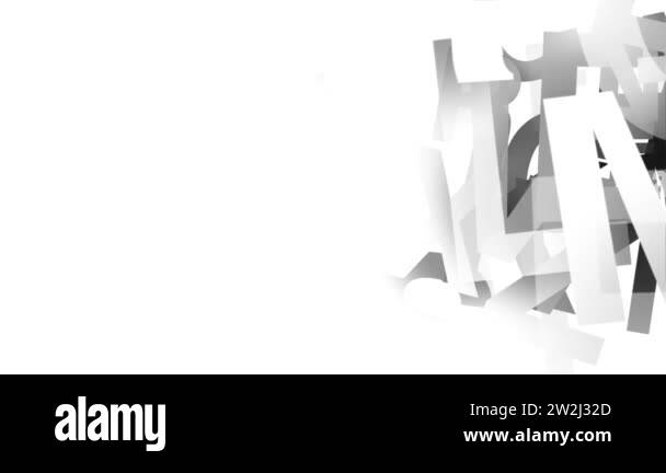 collection of letters slow moving randomly on an isolated white ...