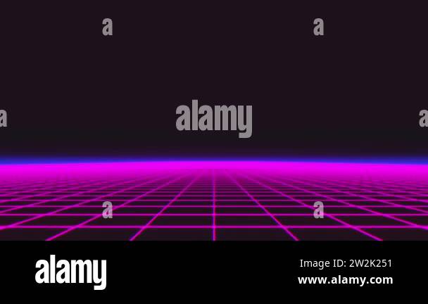 Synthwave wireframe net 80s Retro Futurism Background 3d illustration ...