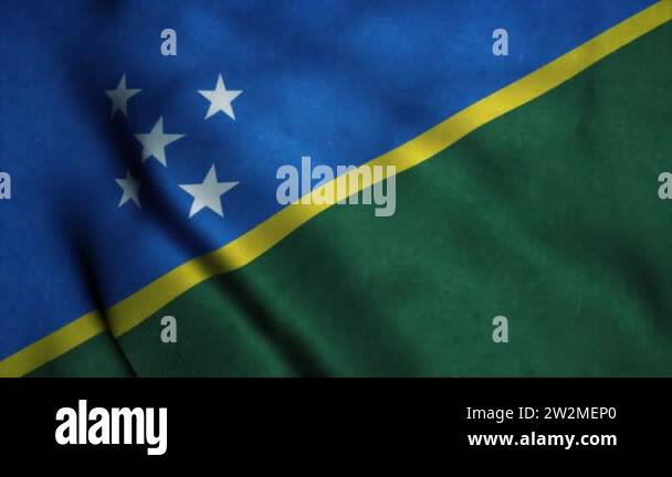 Solomon Islands flag waving in the wind. National flag of Solomon ...