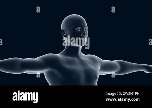 3d animation human body, healthcare and medical topics. Focus on head ...