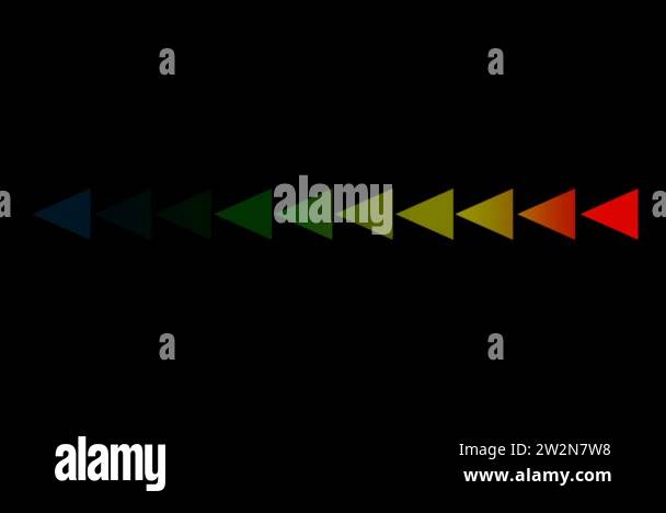 triangle four color slow faded all in the line on black screen for ...