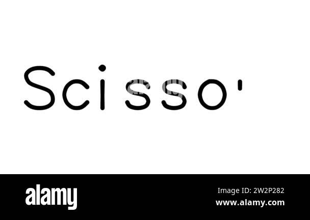 Scissors Handwritten Text Animation in Various Sans-Serif Fonts and ...