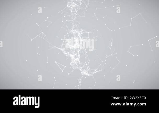Abstract white plexus structure evolving in motion background with ...