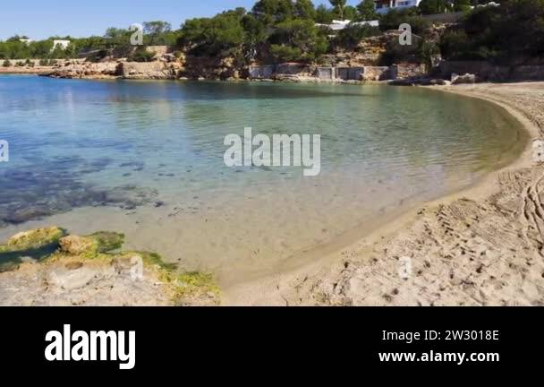 Ibiza beach. Cala Gracio beach, ibiza island, Spain Stock Video Footage ...