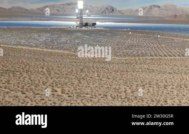 World's Largest Solar Thermal Power Plant Daytime Aerial Telephoto Shot ...