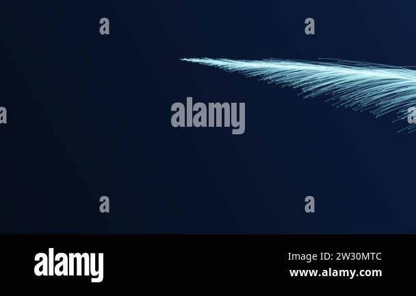 Abstract animation of blue rays falls on the dark background. Loop ...