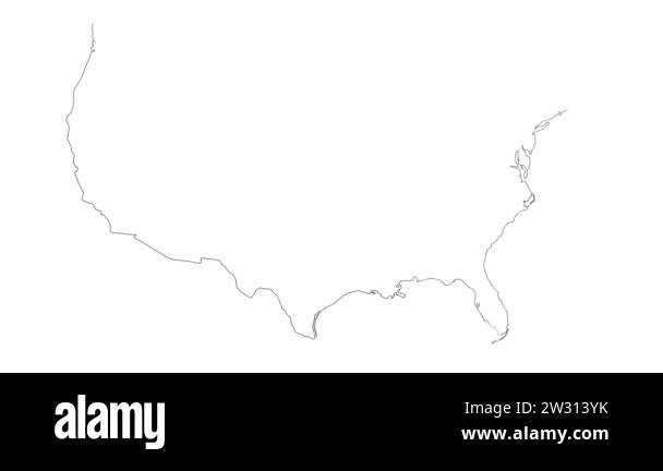 Map of the United States of America - Map Of The United States Of America 2d A Drawn Map Of The United States Of America Animation Of The Us Map Black And White Cartoon Map Of The Usa 2w313yk 