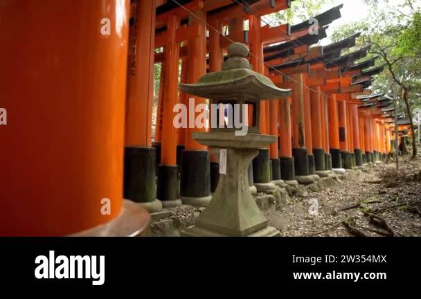 4K, Beautiful red Tori Gate at famous Fushimi Inari-Taisha shrine in ...