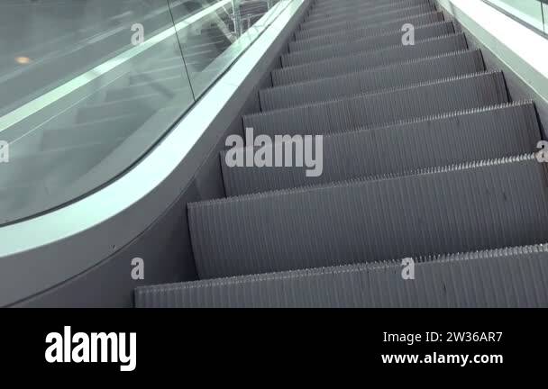 Escalators in Modern Urban Interior, Moving Staircase Stock Video ...