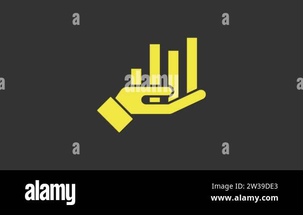 Yellow Pie chart infographic icon isolated on grey background. Diagram ...