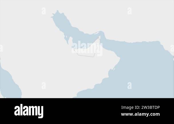 United Arab Emirates map highlighted in UAE flag colors and pin of ...