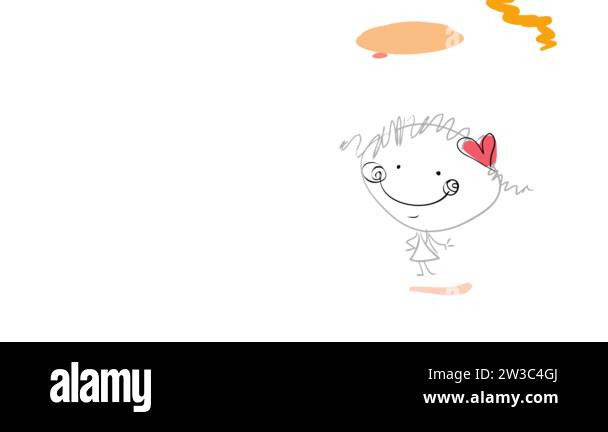 Spring And Bounce Motion Graphics Of Isolated Blond Girl In The Right ...