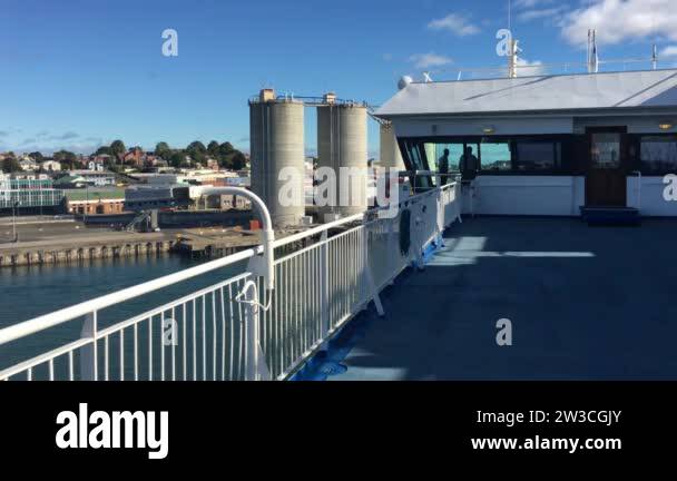 DEVONPORT, TAS - MAR 20 2019:MS Spirit of Tasmania I leaving Port of