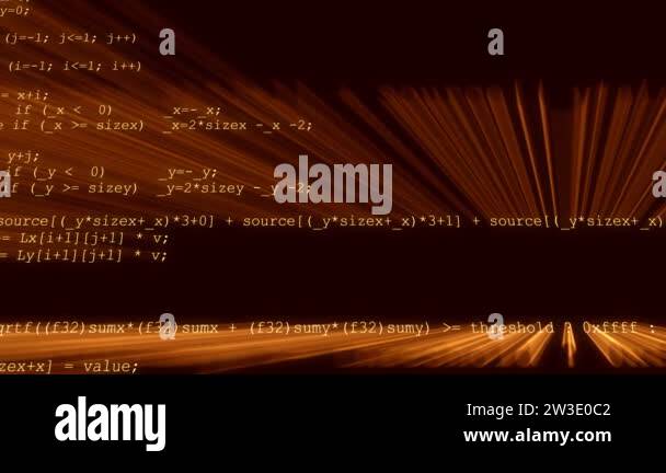 Colorful digital binary data digits and streaming source code ... image.