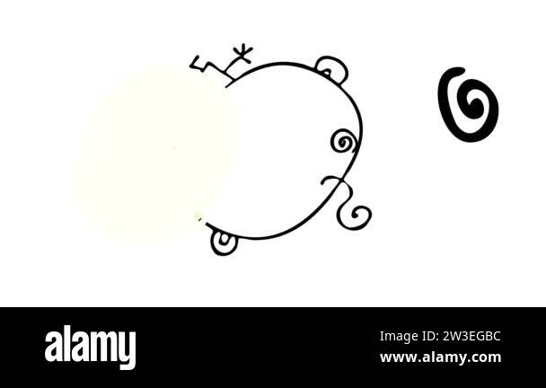 Slowing Down Animation With Springing Effect Of Outline Of Rounded Baby ...