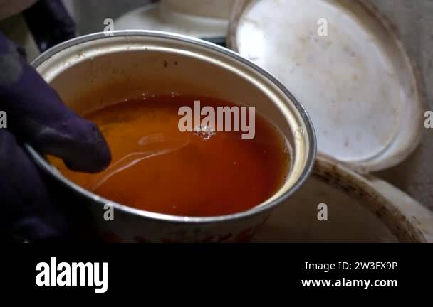 Process of juice fermentation into Natural Apple Cider Vinegar (Acetum ...