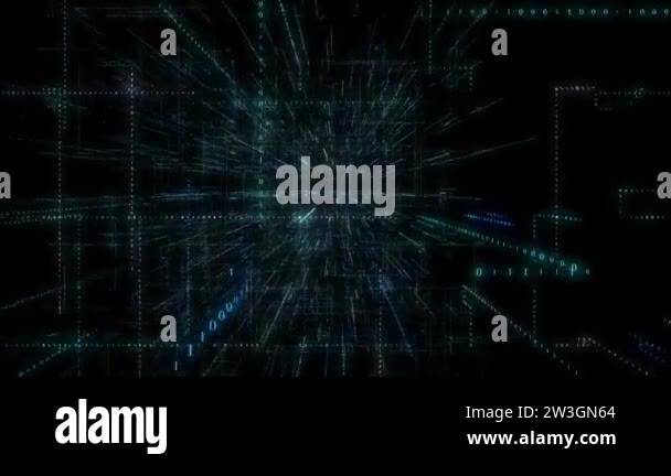 3D Smart digital binary code with futuristic smart technology and ...