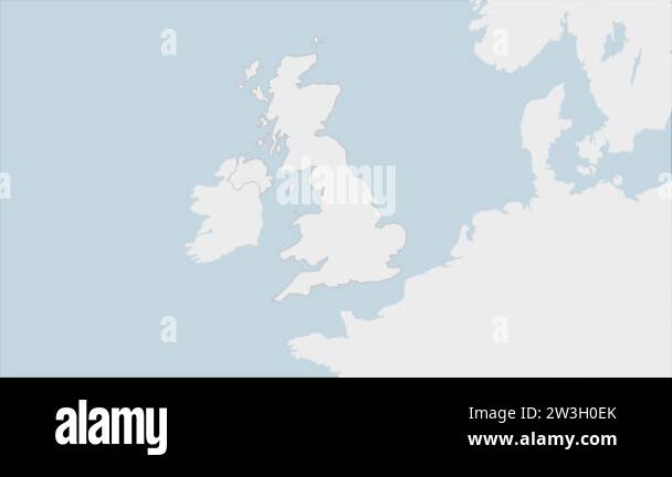 United Kingdom Map Highlighted In Uk Flag Colors And Pin Of Country